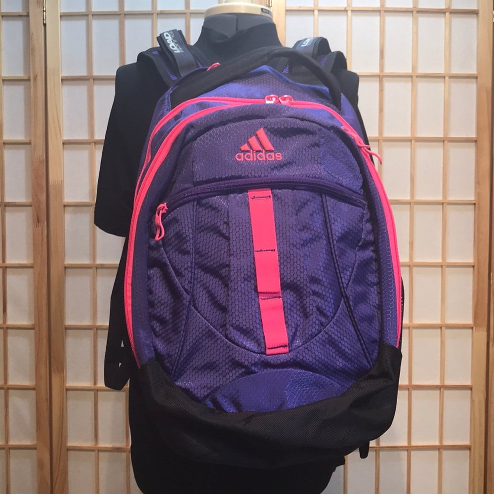 Adidas Purple and Pink Girls Backpack